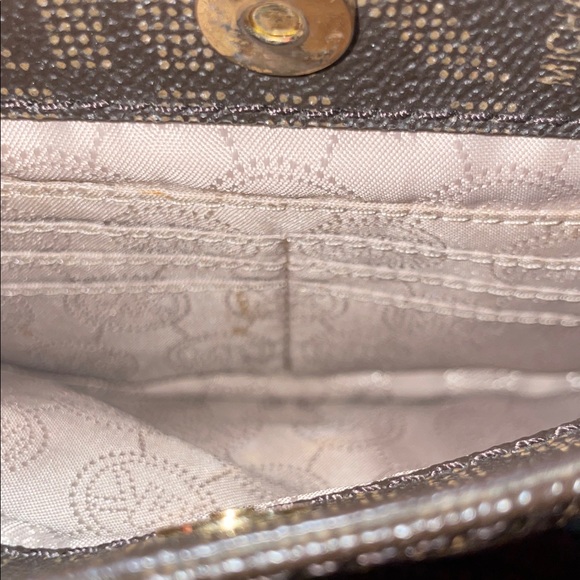 Micheal Kor’s Jet Set Brown Monogram Tote Bag with Matching Wallet 16”W x 13”H 🌸 - Picture 4 of 16